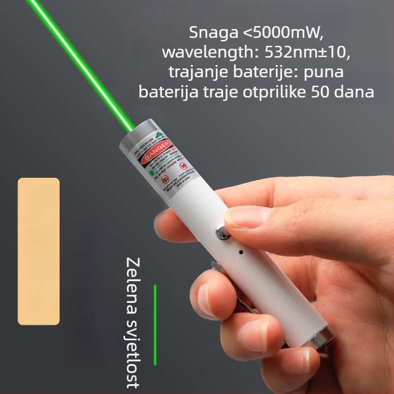 Laser pokazivač visoke snage i svjetiljka – dugi domet, IR punjenje
