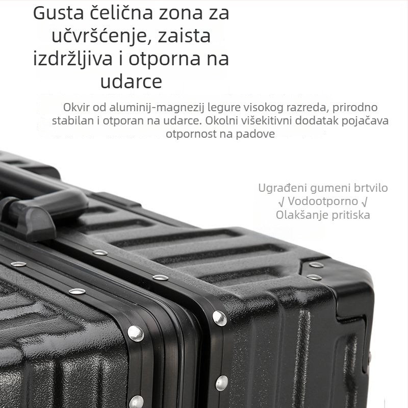 Višenamjenski putni kofer velikog kapaciteta, kućište od karbonskih vlakana, zatvaranje na zip, univerzalni kotači, običan kombinacijski zaključak