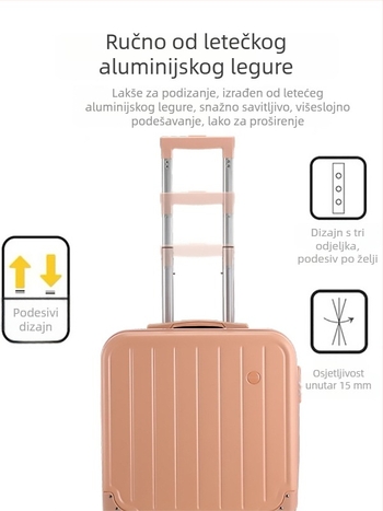 Unisex putni kovčeg, ABS+PC materijal, zatvaranje na zip, težina 2,5 kg, zaključavanje na kod