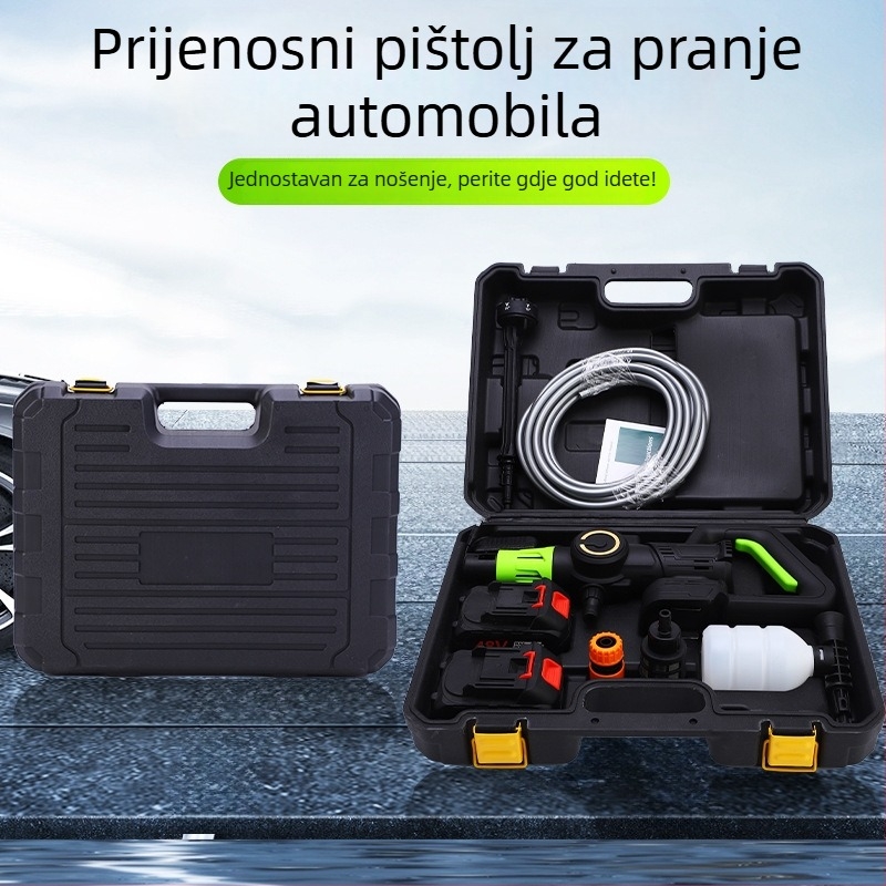 Bežični visokotlačni pištolj za pranje automobila, punjiv, bez četkica, univerzalno za vozila