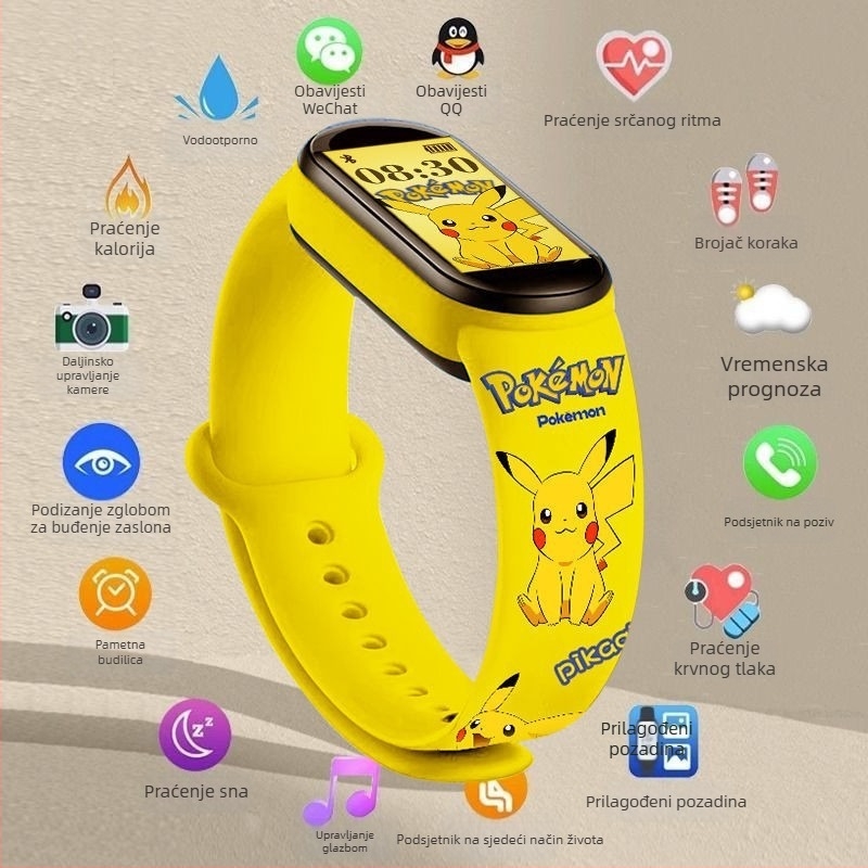 M8 pametni narukvica: brojanje koraka, otkucaji srca, krvni tlak, SpO2 i praćenje sna; Bluetooth s Android kompatibilnošću; silikonska narukvica; do 7 dana trajanja baterije; dnevna vodootpornost