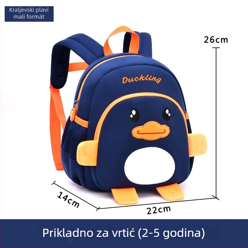 Dječji ruksak za vrtić s vezenim motivom patke, prozračan, vodootporan, ultra lagan, naramenice s zračnim jastučićem