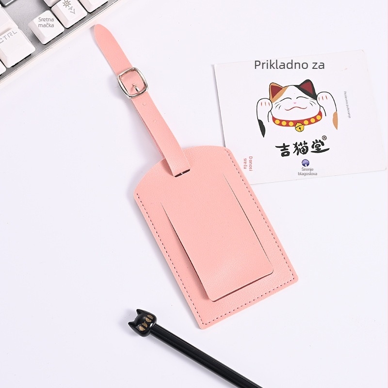 Oznaka za prtljagu s prozorom – PU koža, Bowei, stil rekreacijskog putovanja, jednobojni uzorak, vodootporna, zaštita od krađe, zaštita od prijevara