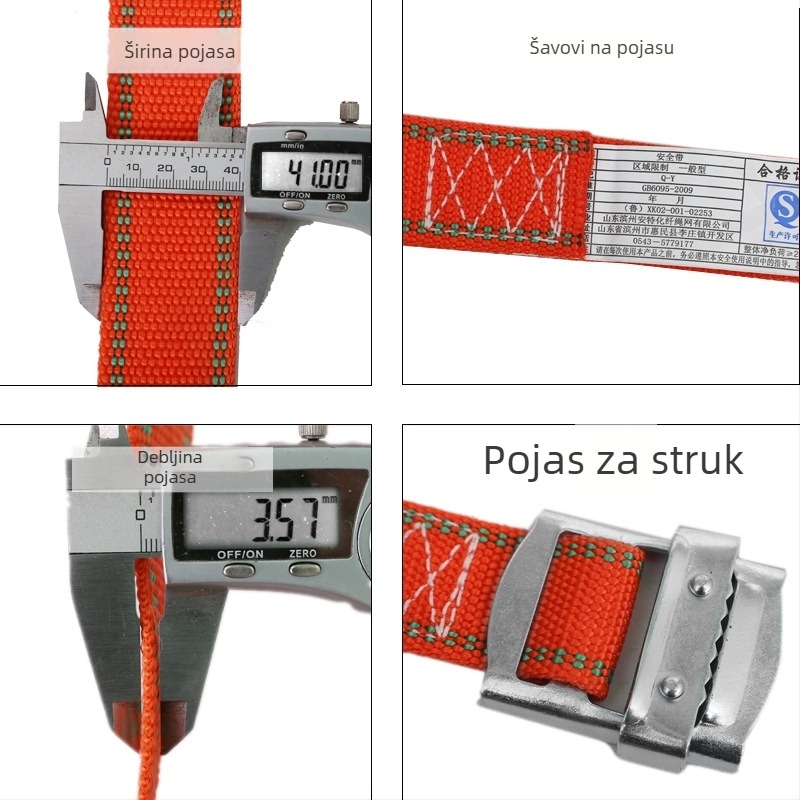 Petbodni sigurnosni pojas s cijelim tijelom i dvostrukim stražnjim dizajnom za rad na visini na otvorenom gradilištu