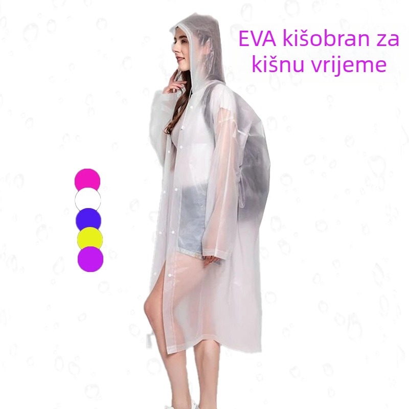 Kišni kaput EVA, debeli, jednodjelni dugački, za planinarenje na otvorenom, lagan i prenosiv