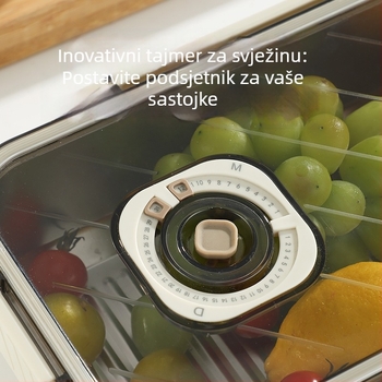 Kutija za pohranu hrane od 304 nehrđajućeg čelika, pravokutnog oblika, zapečaćena kutija za voće, kapacitet 2.1–5 L