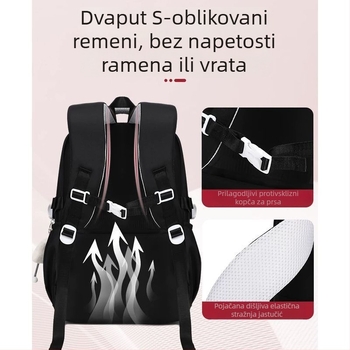 Unisex školska torba za osnovnu školu, lagana i vodootporna od Oxford platna, olakšava teret i štiti kralježnicu, dječji crtani stil, naramenice s zračnim jastučićem, za 1.–2. razred, proljeće 2025