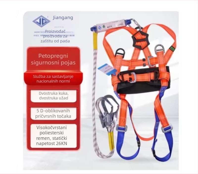 Jiangang petočlni sigurnosni pojas, puni tjelesni postroj za rad na visini, modeli 680104, 680802, 680806