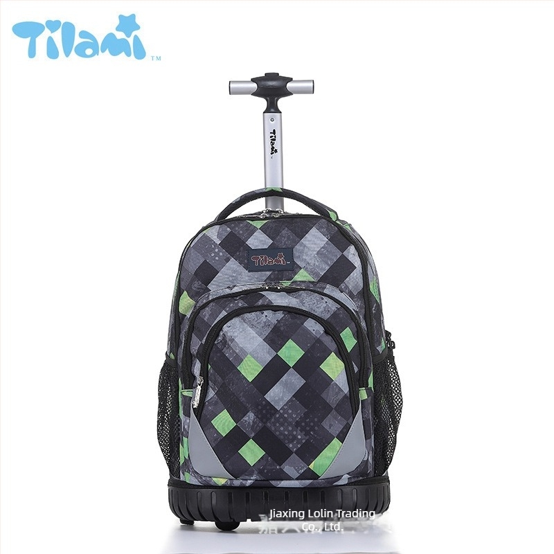 Tilami školska torba s zaštitom kralježnice i smanjenjem opterećenja, poboljšani model s jednim kotačićem za osnovnu i srednju školu