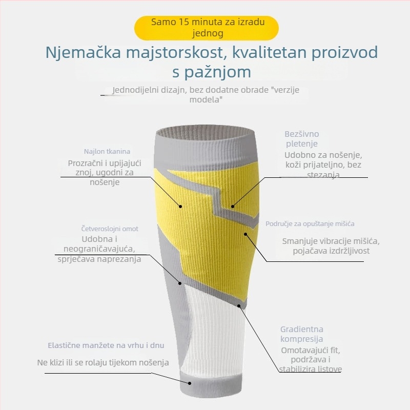 Kompresivni rukav za list, unisex, za trčanje, skakanje s užetom i fitness; materijal: najlon, poliester, spandeks