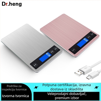 Digitalna kuhinjska vaga za pečenje, kapacitet 5–15 kg, model Dh-a10 punjenje, elektroničko mjerenje, dvostruko napajanje (AAA baterije ili punjenje), za kuhinju