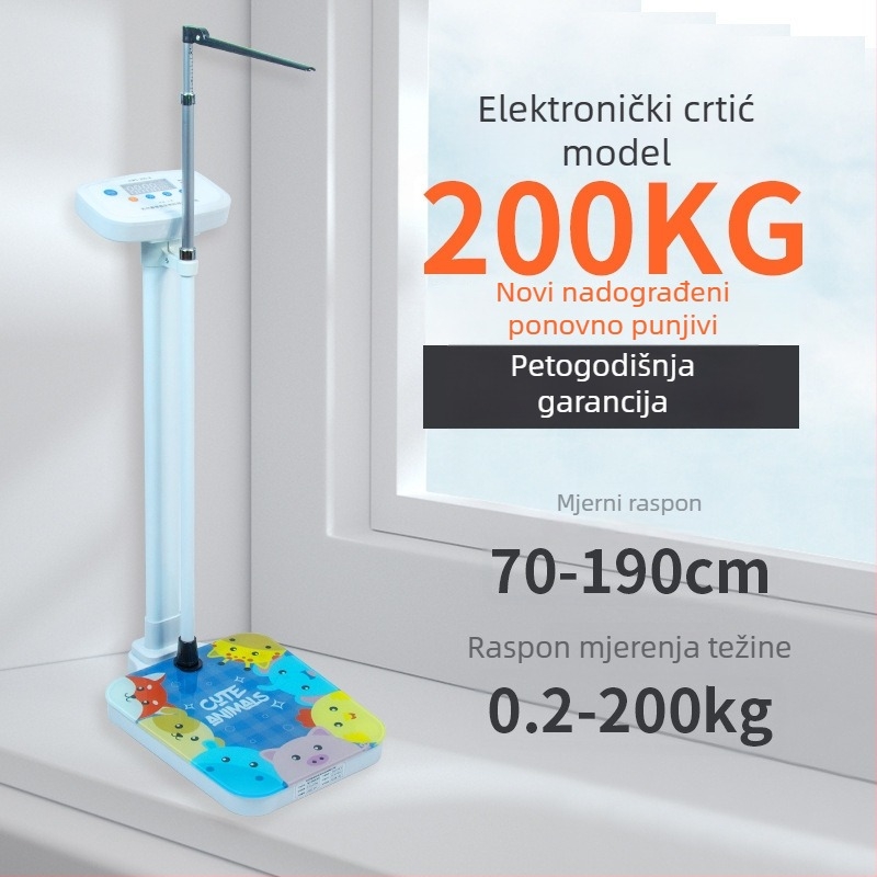 Visina i težina All-in-One vaga za odrasle i djecu, Model RTZ001, upravljanje gumbom, pametna vaga