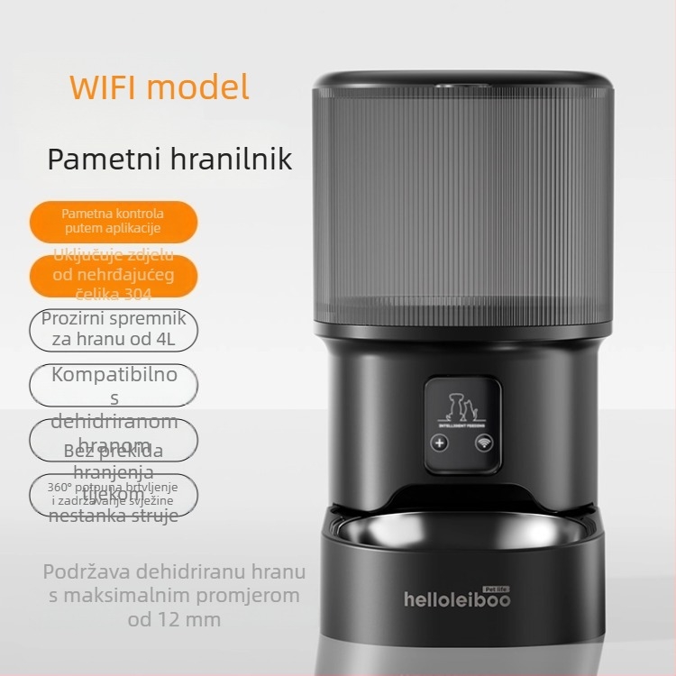 Automatski hranilica za ljubimce s timerom, upravljanjem putem aplikacije i ugrađenom kamerom — otklopljivi dizajn, pogodan za pse i mačke, težina 2 kg, model 2512cgcy 5000