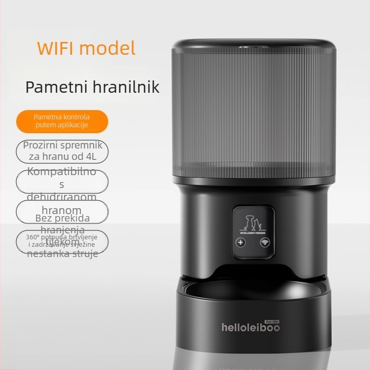 Automatski hranilica za ljubimce s timerom, upravljanjem putem aplikacije i ugrađenom kamerom — otklopljivi dizajn, pogodan za pse i mačke, težina 2 kg, model 2512cgcy 5000