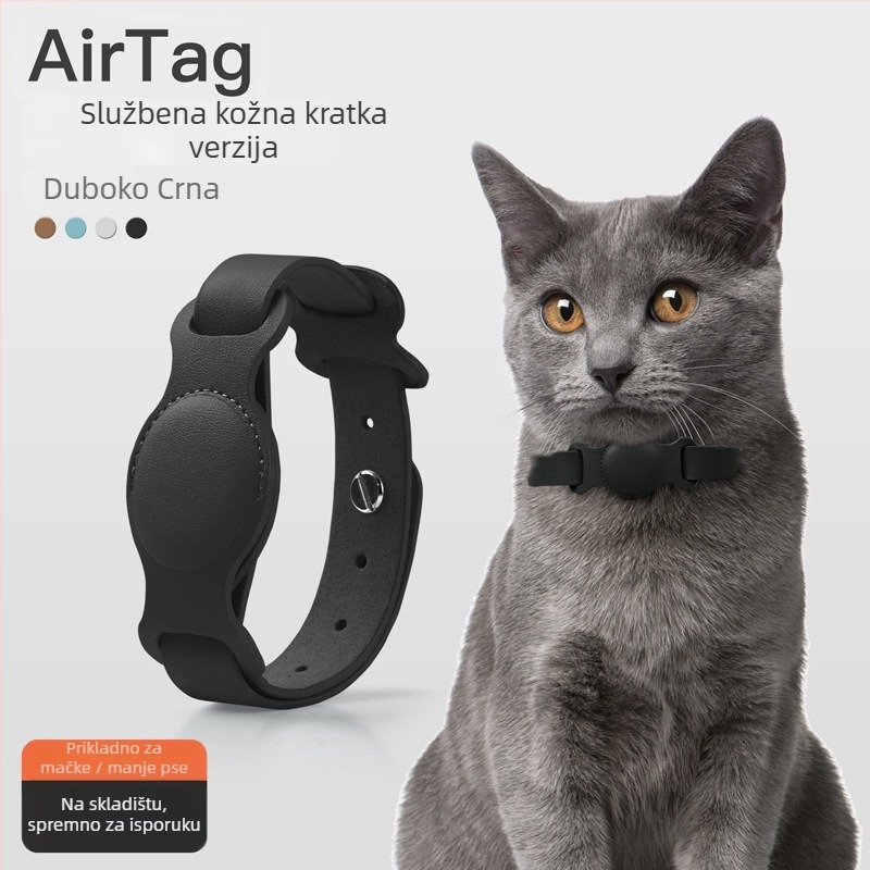 AirTag zaštitno kućište za kućne ljubimce, kožno, nošenje oko vrata, protiv gubitka, protiv ogrebotina, protiv trošenja