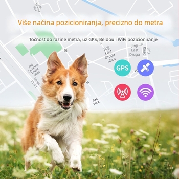 GPS trag za kućne ljubimce s Beidou pozicioniranjem za mačke, pse i ovce – vodootporan ovratnik s alarmima vibracije, isključivanja napajanja, pokreta i ograde; GPS točnost 15 m; IP67; polimer baterija