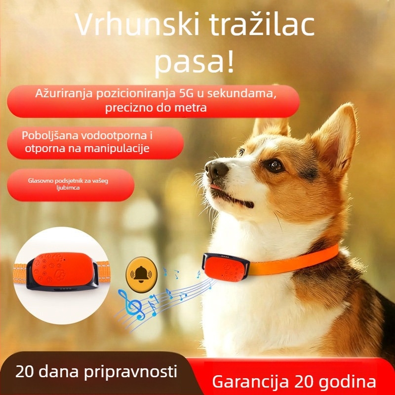 GPS trag za kućne ljubimce s Beidou pozicioniranjem za mačke, pse i ovce – vodootporan ovratnik s alarmima vibracije, isključivanja napajanja, pokreta i ograde; GPS točnost 15 m; IP67; polimer baterija