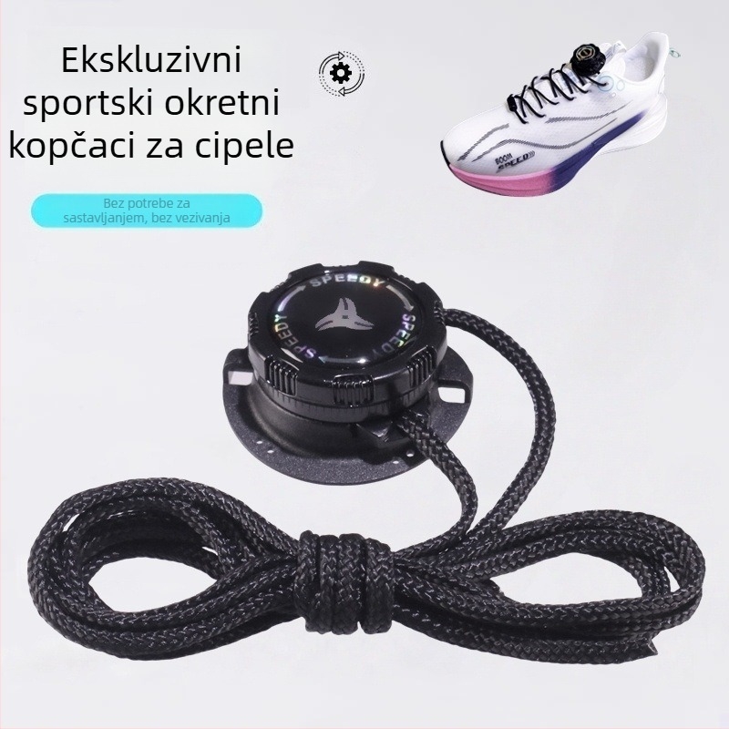 Šnure za cipele s rotirajućom kopčom – bez vezivanja; za sportske cipele, čizme, casual i radne cipele; duljina 120 cm; pogodno za sve sezone.