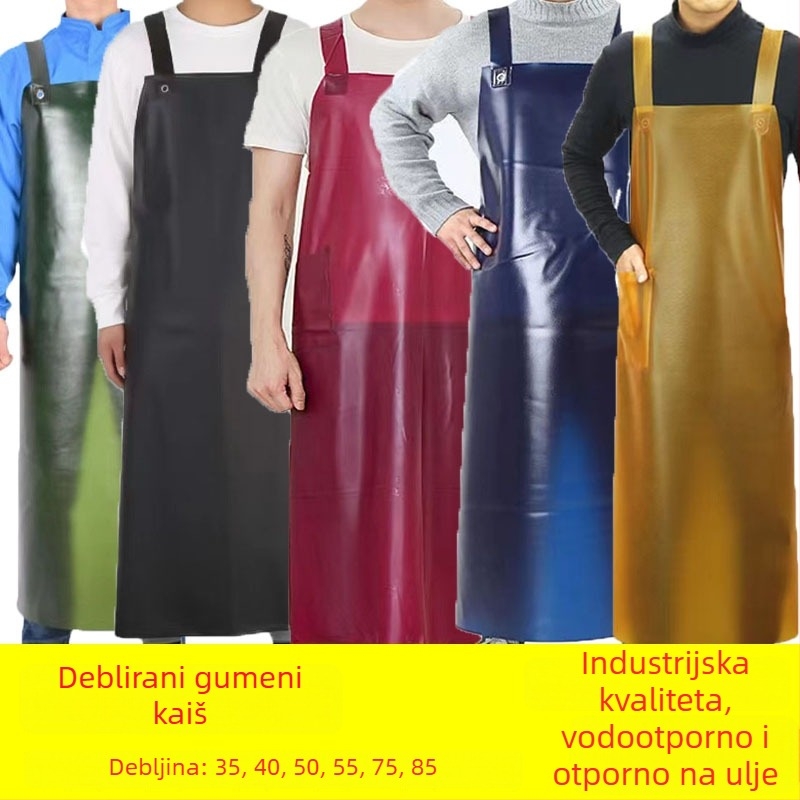 Shuang Yu kožni predpasnik, otporan na kiseline i lužine, vodootporan, otporan na ulje, debeli i produženi dizajn, model A-001, težina 35–88, Namjena: akvakultura, prerada hrane, klanje, restoran, kantina