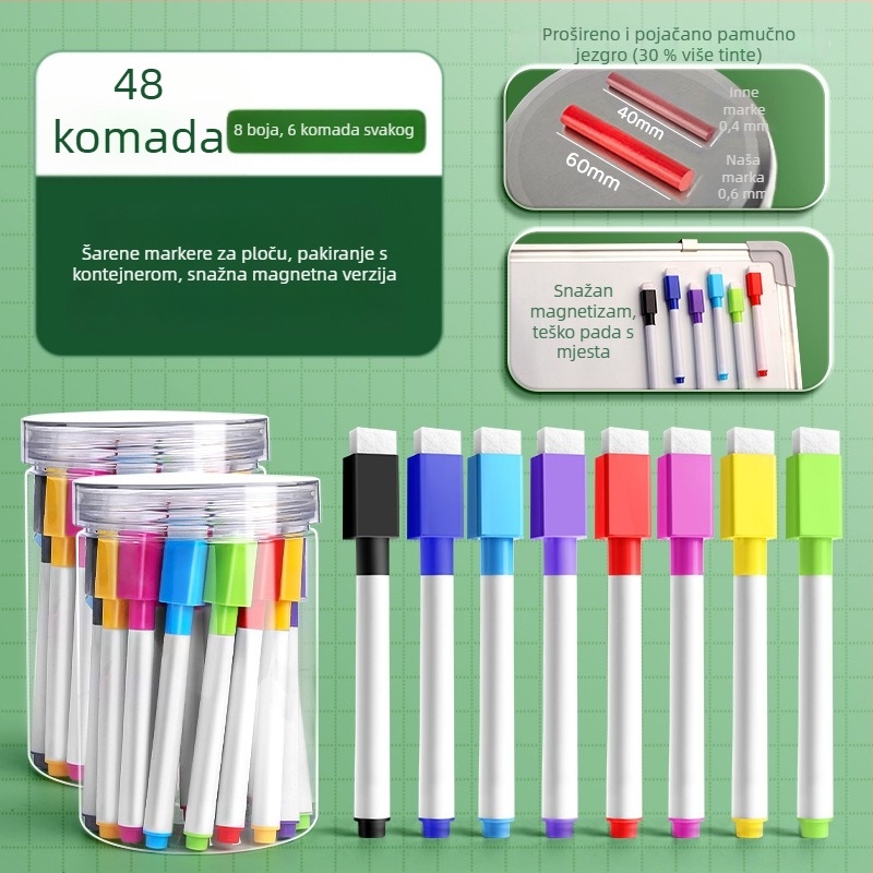 Liangzhi TZETBBB Dječji brisivi marker za ploču na bazi vode, 0,2 mm, plastično kućište