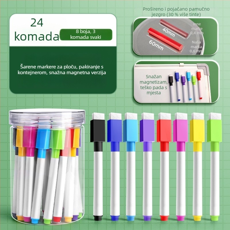 Liangzhi TZETBBB Dječji brisivi marker za ploču na bazi vode, 0,2 mm, plastično kućište