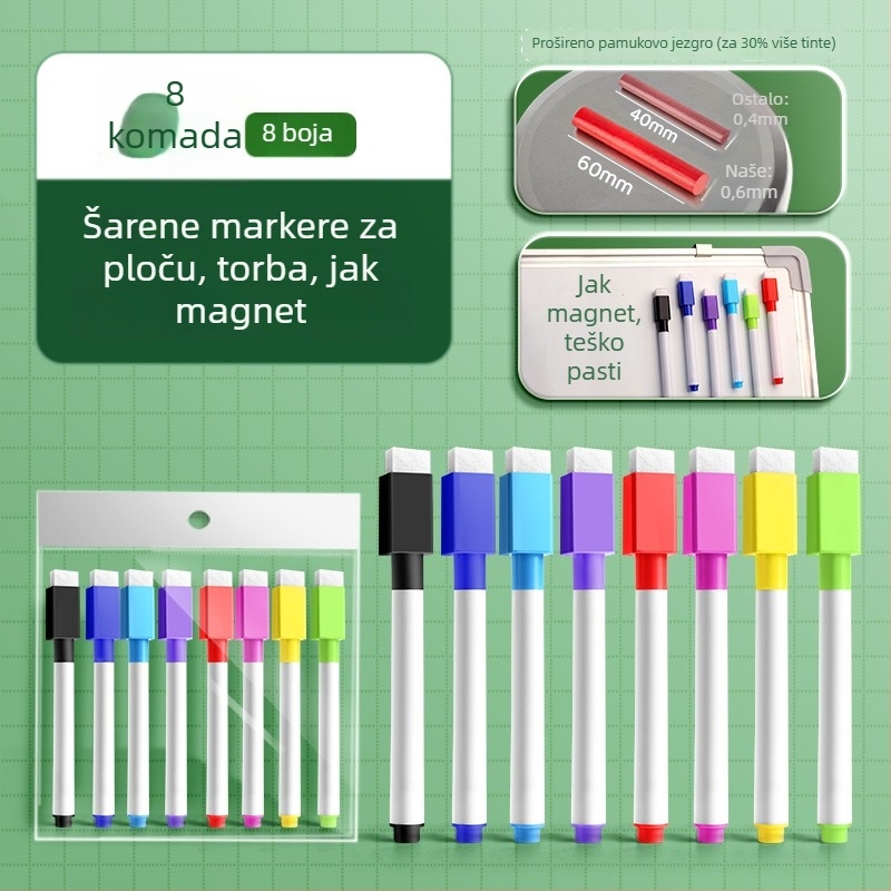 Liangzhi TZETBBB Dječji brisivi marker za ploču na bazi vode, 0,2 mm, plastično kućište