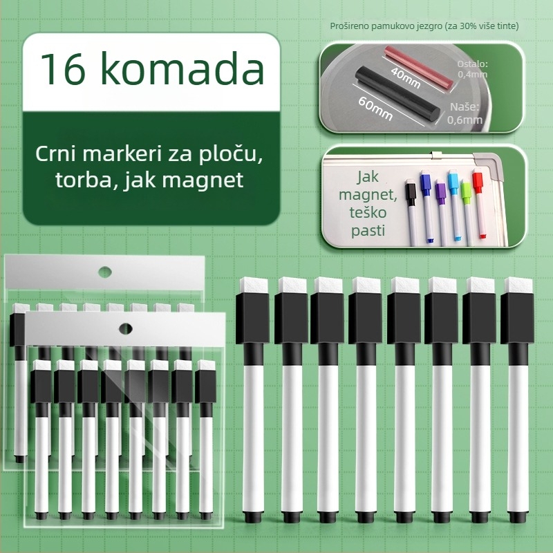 Liangzhi TZETBBB Dječji brisivi marker za ploču na bazi vode, 0,2 mm, plastično kućište