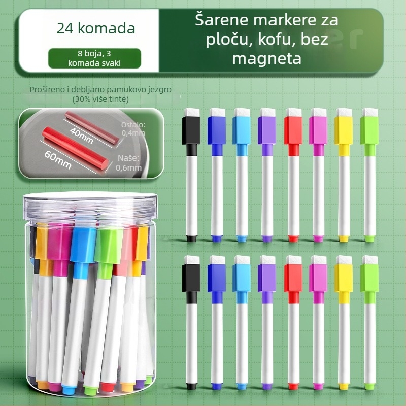 Liangzhi TZETBBB Dječji brisivi marker za ploču na bazi vode, 0,2 mm, plastično kućište