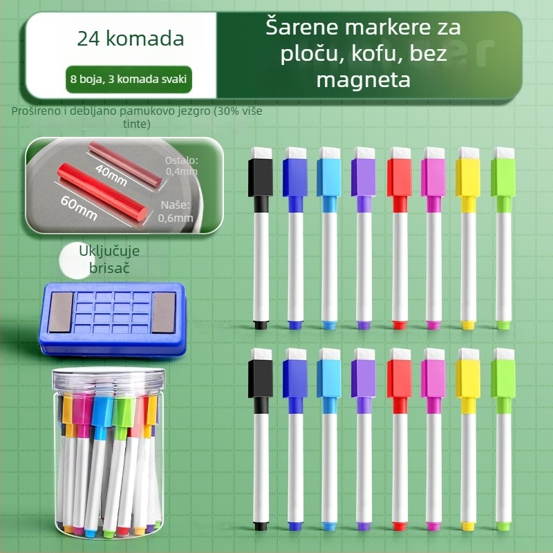 Liangzhi TZETBBB Dječji brisivi marker za ploču na bazi vode, 0,2 mm, plastično kućište