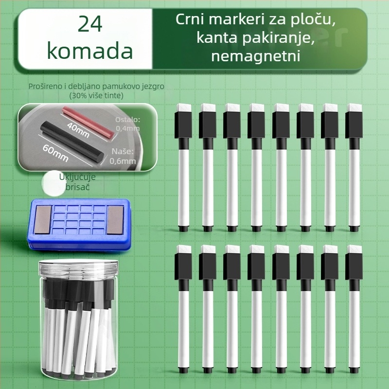 Liangzhi TZETBBB Dječji brisivi marker za ploču na bazi vode, 0,2 mm, plastično kućište