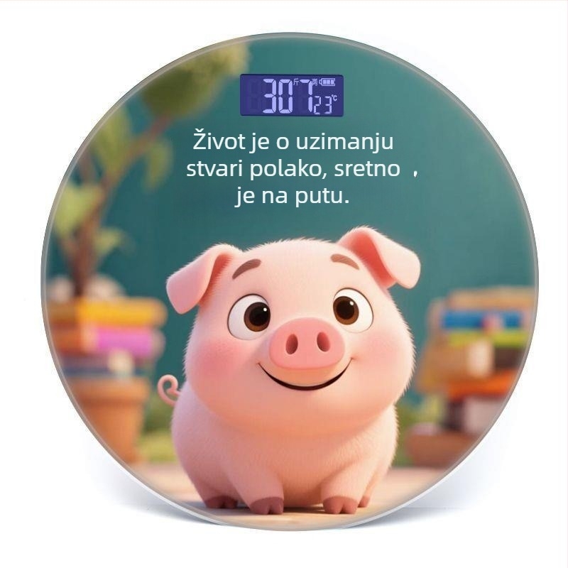 Kućna elektronička vaga za mjerenje tjelesne težine, sladak crtani dizajn, marka Zhang Zhe Factory, pogodno za odrasle