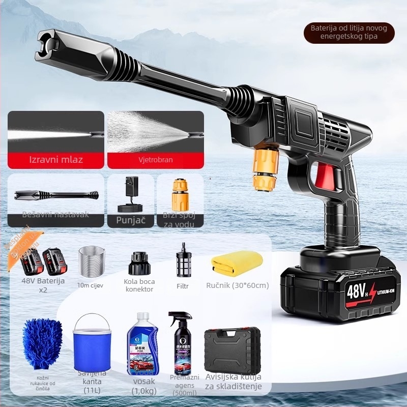 Bežični autopranje s mlaznicom visokog tlaka, 25V litijeva baterija, električni pojačivač vode