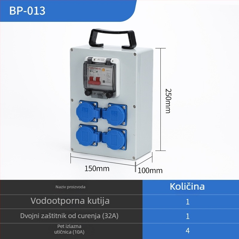 Vanjska IP65 vodootporna kutija za raspodjelu s površinskim ugradnjom, trostupanjsku kutiju za distribuciju s zaštitom od curenja, 220V
