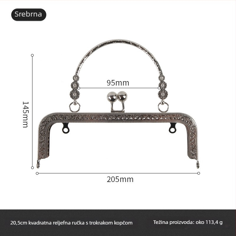 Yl metalni dodaci za torbe od cinkovog legura – geometrijski uzorak, otporni na potrese