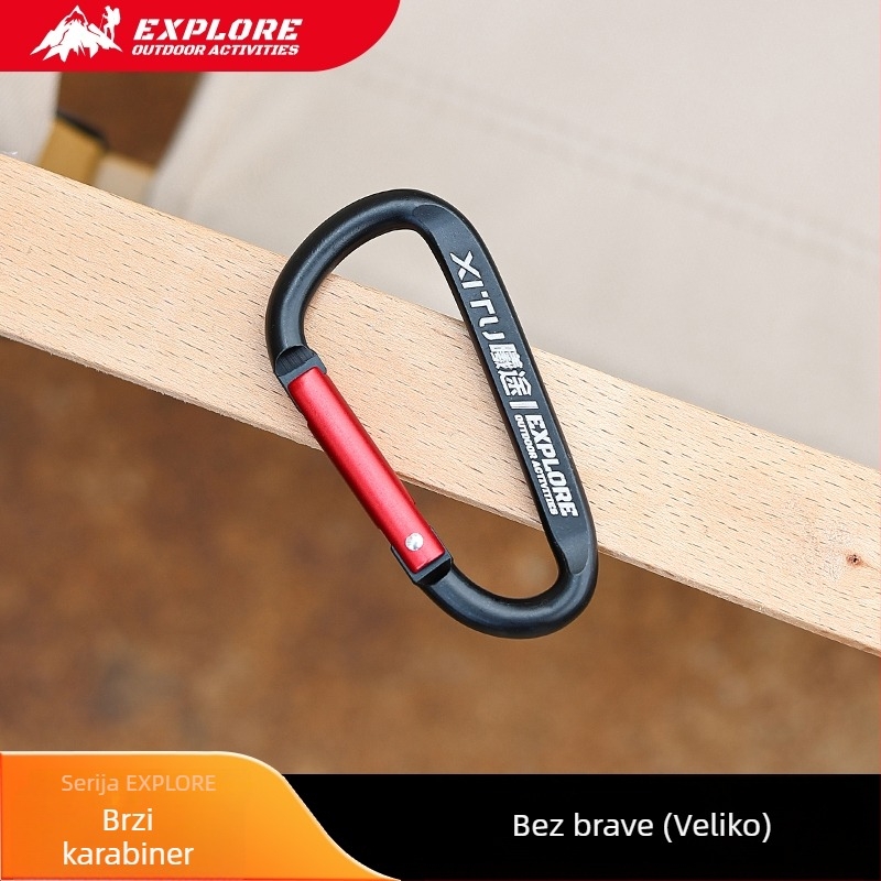 Zaključavajući karabiner tipa D, privjesak za ključeve za kampiranje na otvorenom — mini stil