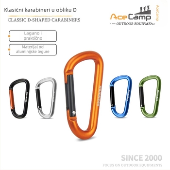 Nerđajući čelični karabiner s D-oblikom – mini zaključavajući prsten – višenamjenski prsten za ključeve za vanjsku torbu | nosivost: 60