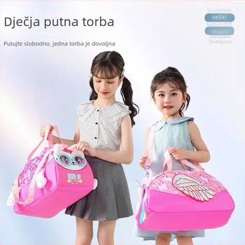 Dječja torba preko ramena s crtićem, svjež stil, velika kapaciteta, dizajn blok boja, lagana