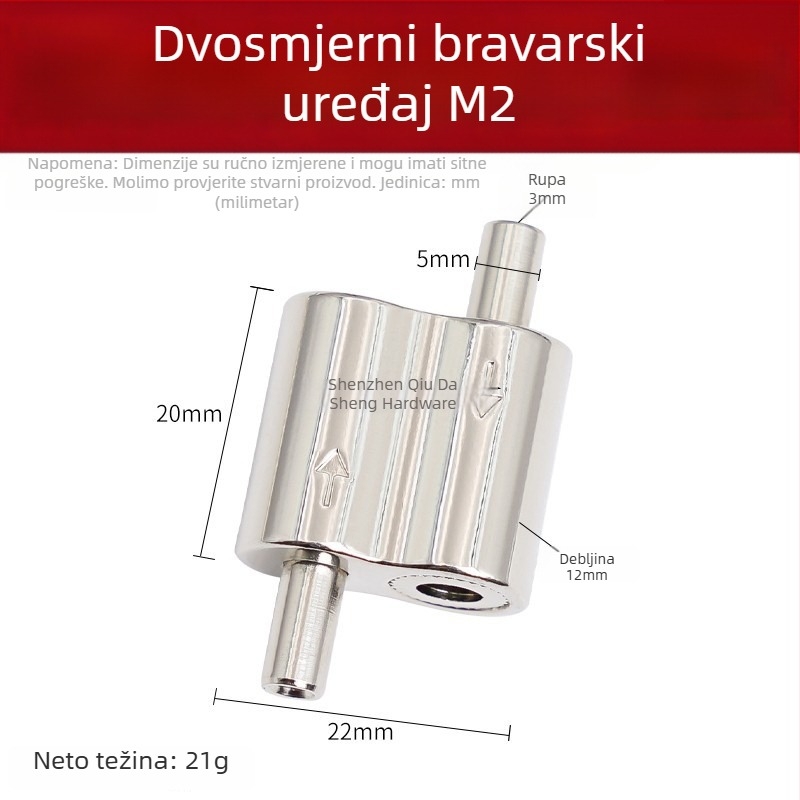 8-oblik dvostrano zaključna kopča za užad, cinkov legura, model Yc81, kod Y77990, lijevano