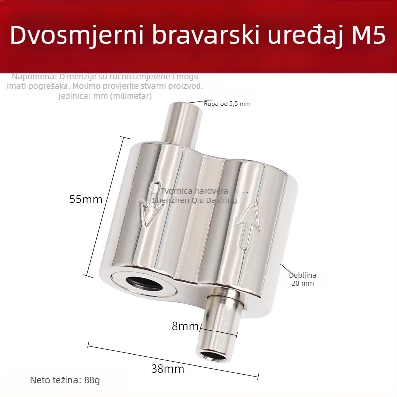 8-oblik dvostrano zaključna kopča za užad, cinkov legura, model Yc81, kod Y77990, lijevano