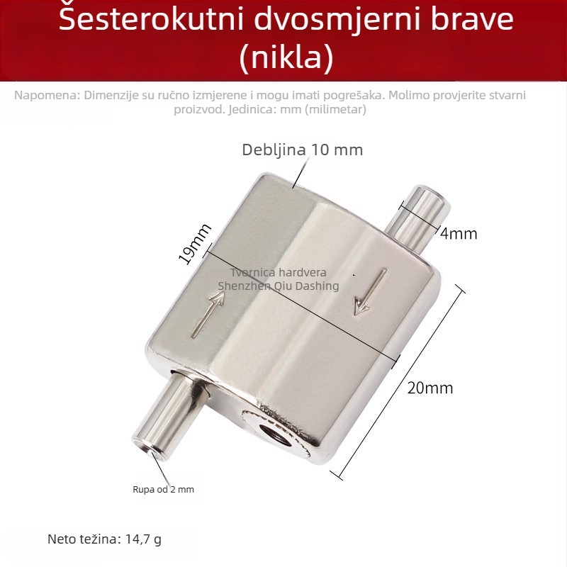 8-oblik dvostrano zaključna kopča za užad, cinkov legura, model Yc81, kod Y77990, lijevano