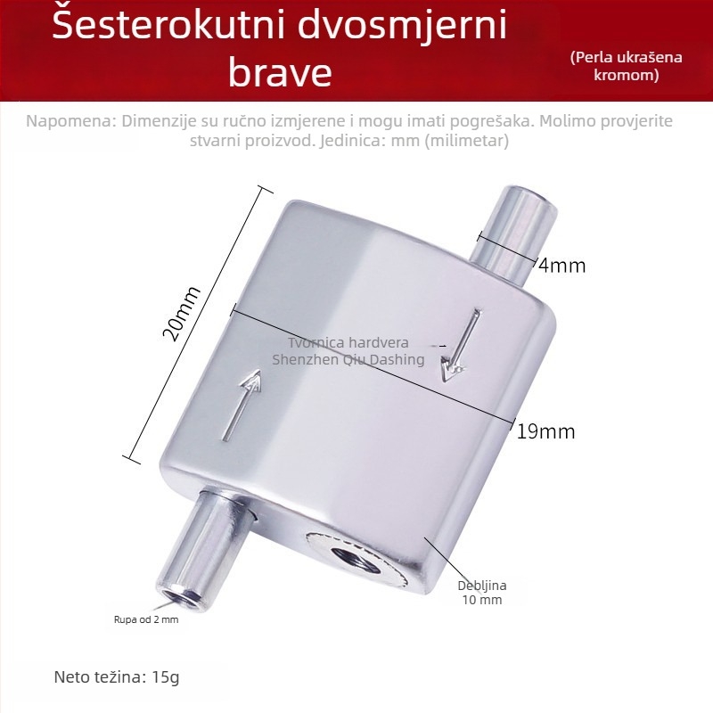 8-oblik dvostrano zaključna kopča za užad, cinkov legura, model Yc81, kod Y77990, lijevano