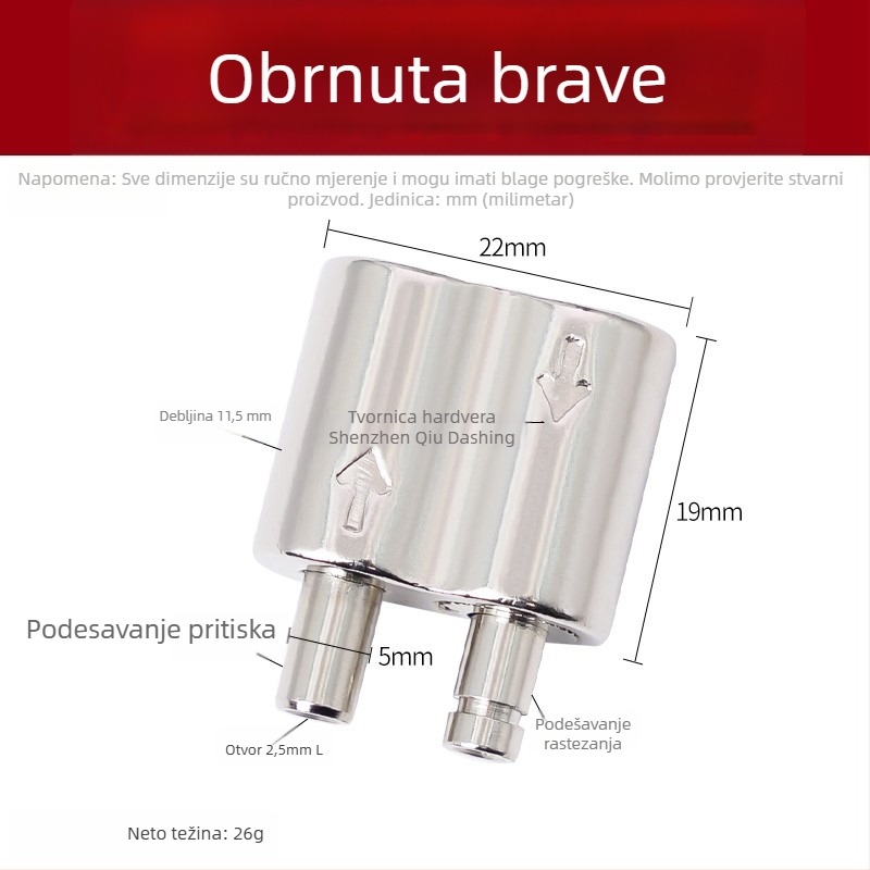 8-oblik dvostrano zaključna kopča za užad, cinkov legura, model Yc81, kod Y77990, lijevano