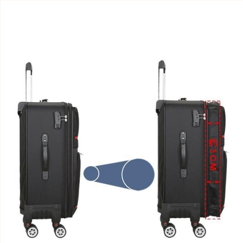 Putni kofer od karbonskih vlakana, zatvarač na zip, okretni kotači, za muškarce, standardno kombinirano zaključavanje