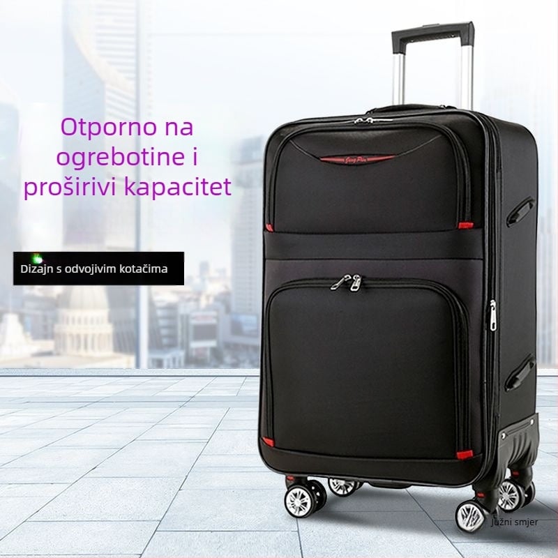 Putni kofer od karbonskih vlakana, zatvarač na zip, okretni kotači, za muškarce, standardno kombinirano zaključavanje