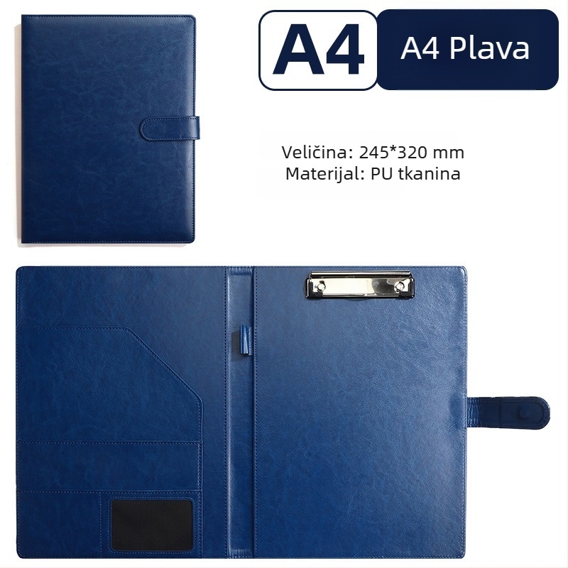 Kožna mapa A4/A5, višenamjenska fascikla s pločom za pisanje i klipsom za voditelja, za poslovne pregovore i ugovore