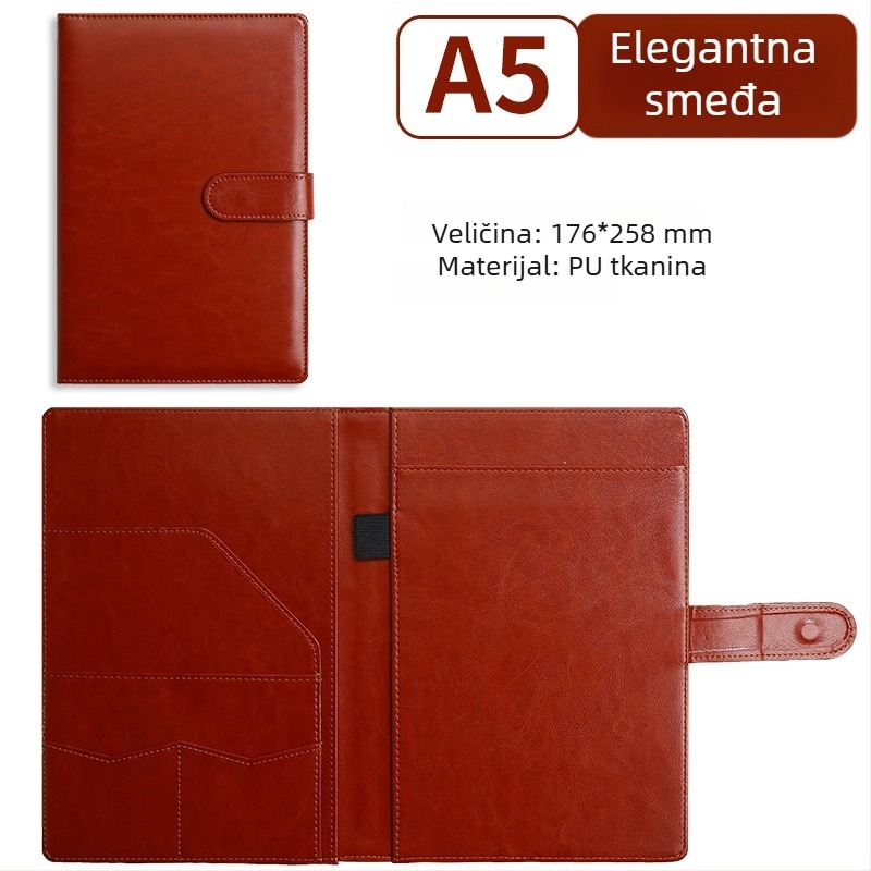 Kožna mapa A4/A5, višenamjenska fascikla s pločom za pisanje i klipsom za voditelja, za poslovne pregovore i ugovore