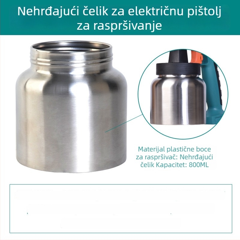 Set dodatne opreme za električni sprej pištolj, posuda za zalijevanje od nehrdјajućeg čelika
