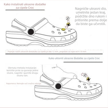 Crocs kopče za cipele - dekoracije cvijeća od smole