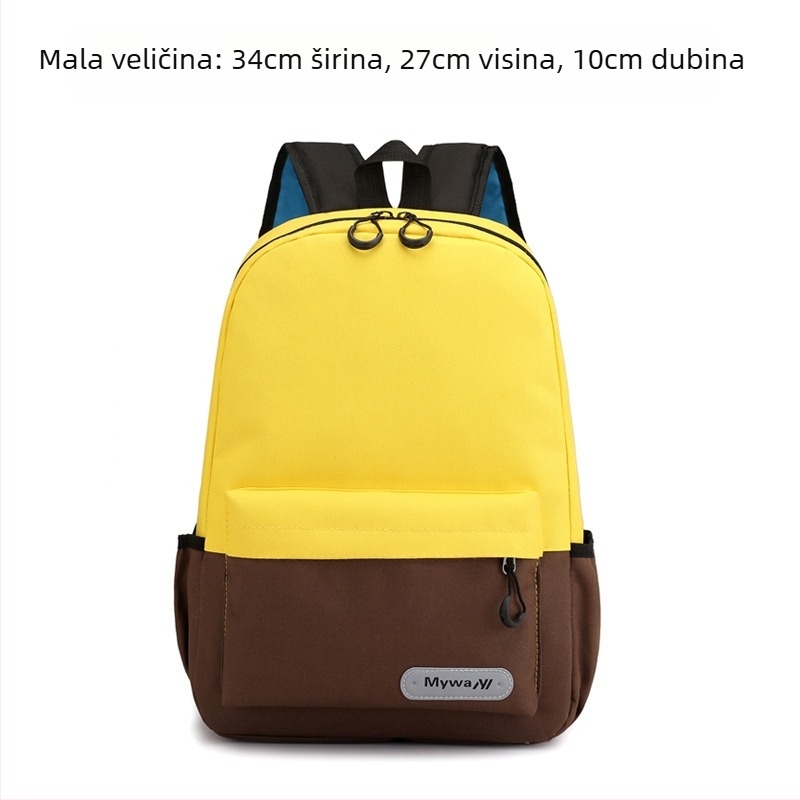 Dječji platneni ruksak s logom, geometrijski uzorak, moderan trendi stil, zakrivljeni naramenice, otporan na habanje i reflektirajući noću