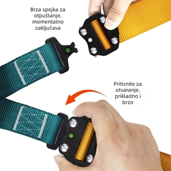 Europski stil sigurnosni pojas za cijelo tijelo s pet točaka i brzim spajanjem, poliester pojas i 2 m sigurnosnog užeta, nosivost 100 kg, dvostruki karabin protiv pada